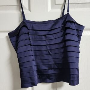 Sutton Studio - Elegant Navy Blue Camisole/Tank Top - Silk Feel - Size 14